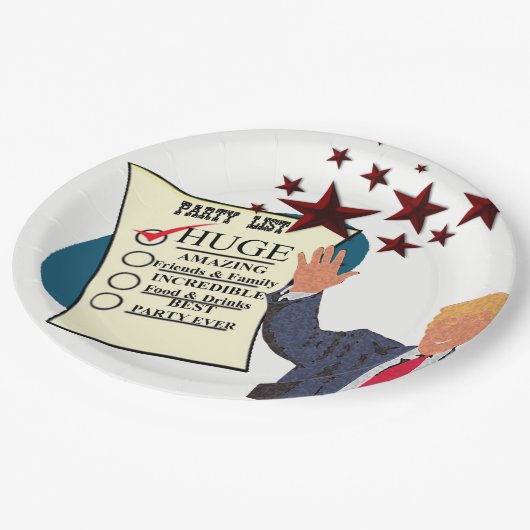 トランプ巨大なマイルストーンお祝いパーティー ペーパープレート (アングル)