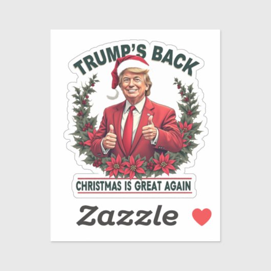 トランプ帰還 クリスマスはまた最高だ サンタクロース シール (シート)