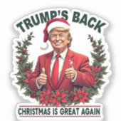 トランプ帰還 クリスマスはまた最高だ サンタクロース シール (正面)