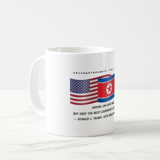 トランプ引用文会議金正恩（キム・ジョンウン） USA北朝鮮 コーヒーマグカップ (正面左)