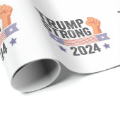 トランプ強2024愛国的なアメリカ国旗の選挙 ラッピングペーパー (ロールコーナー)