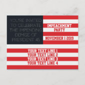 トランプ弾劾パーティー インビテーションポストカード (裏面)