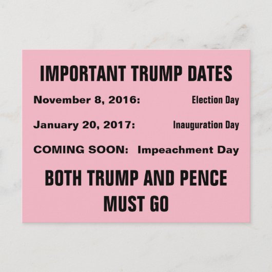 トランプ弾劾日抵抗 ポストカード (正面)
