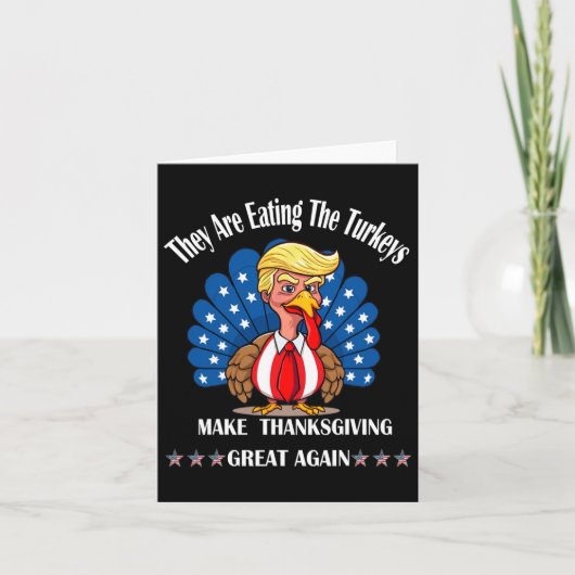 トランプ彼ら食べは七面鳥の感謝祭おもしろい カード (正面)