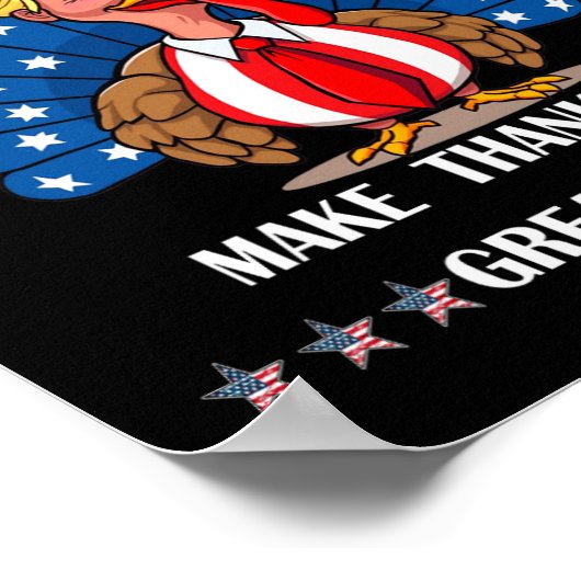 トランプ彼ら食べは七面鳥の感謝祭おもしろい ポスター (角)