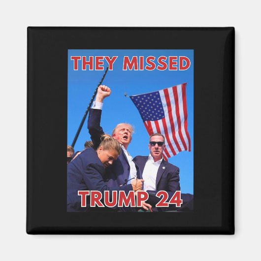 トランプ恋しく思2024 – 愛国政治マガ マグネット (正面)