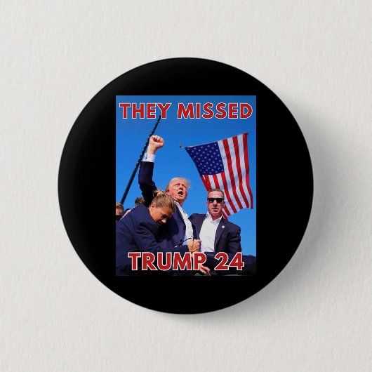 トランプ恋しく思2024 – 愛国政治マガ 缶バッジ (正面)
