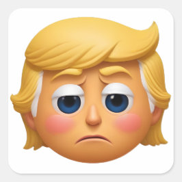 トランプ悲しい絵文字 スクエアシール