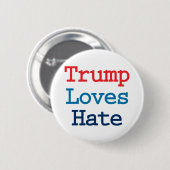 トランプ愛の憎しみ – トランプアンチ大統領 缶バッジ (正面&裏面)