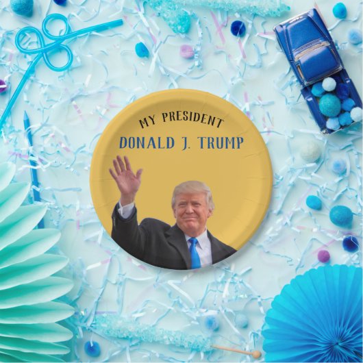 トランプ愛国心🚗 USA彼は私の大統領である ペーパープレート (パーティー)