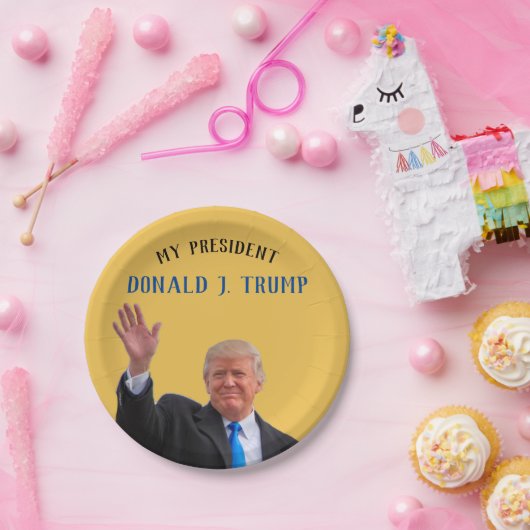 トランプ愛国心🚗 USA彼は私の大統領である ペーパープレート (パーティー)