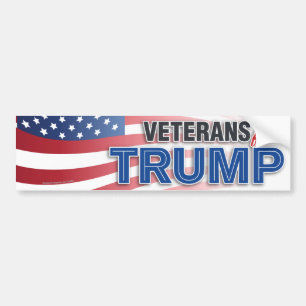 トランプ愛国米国国旗の退役軍人 バンパーステッカー