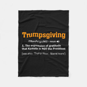 トランプ感謝祭勝者トルコおもしろいの日 フリースブランケット
