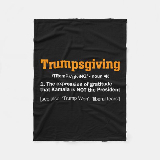 トランプ感謝祭勝者トルコおもしろいの日 フリースブランケット (正面)