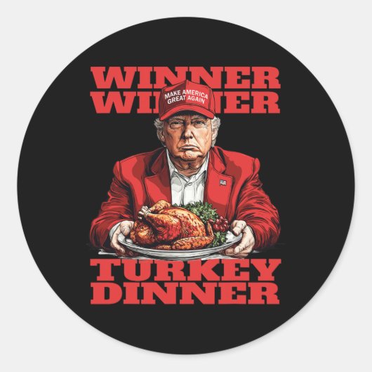 トランプ感謝祭勝者トルコのディナー ラウンドシール (正面)