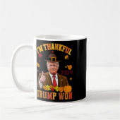トランプ感謝私は感謝のトランプ勝ち2 コーヒーマグカップ (左)