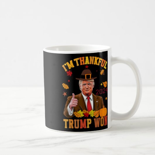 トランプ感謝私は感謝のトランプ勝ち2 コーヒーマグカップ (右)
