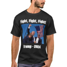トランプ戦い戦い2024年!片面Tシャツ