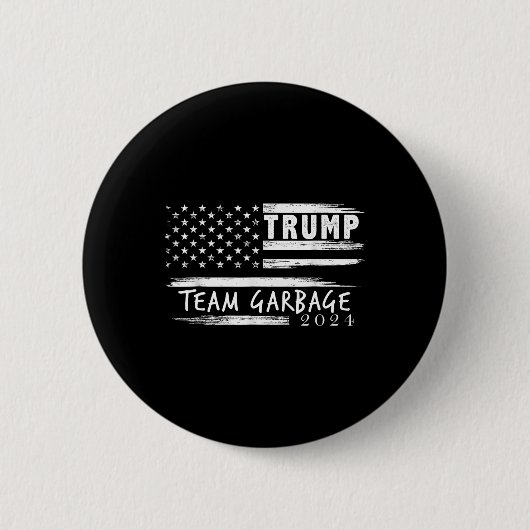 トランプ投票のためのチームごみ2024ごみ 缶バッジ (正面)
