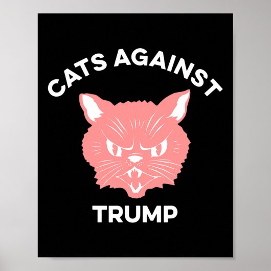 トランプ抗議する猫たち 政治的な抗議  ポスター (正面)