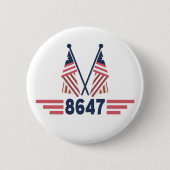 トランプ抗議 政治的抵抗 8647 缶バッジ (正面)
