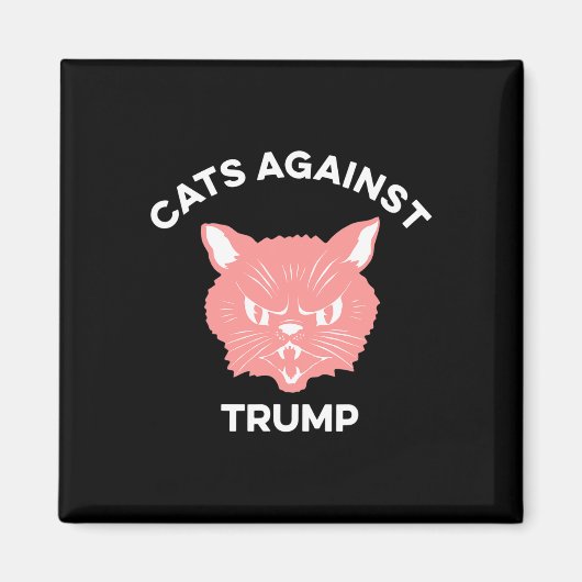 トランプ抗議 猫の政治的抗議 マグネット (正面)
