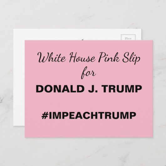 トランプ抵抗スリップまたは滑ることのためのホワイトハウスピンク ポストカード (正面/裏面)