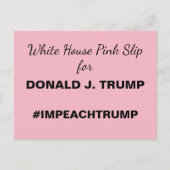 トランプ抵抗スリップまたは滑ることのためのホワイトハウスピンク ポストカード (正面)