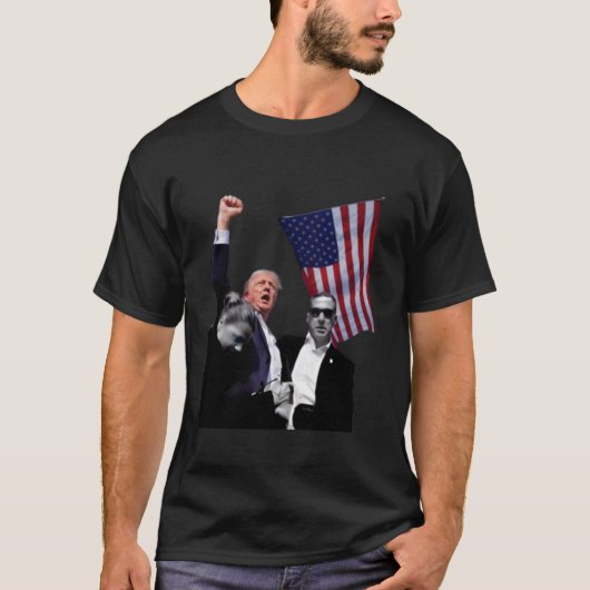 トランプ挑戦勝利2024年7月13日アメリカを盛り上げる Tシャツ (正面)