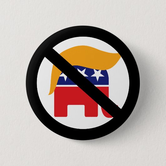 トランプ排除反GOP象の髪 缶バッジ (正面)