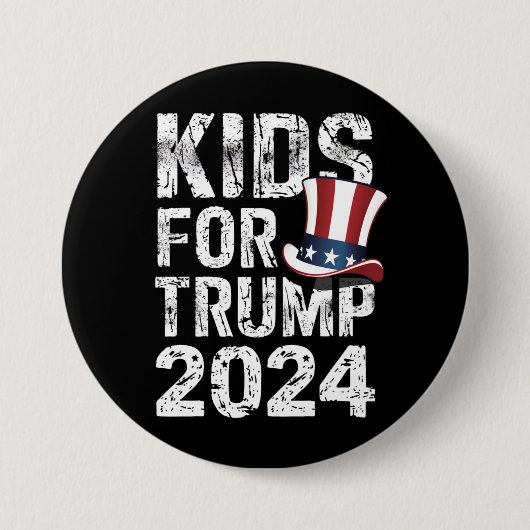 トランプ支持の子供たち アメリカ大統領選挙2024 缶バッジ (正面)