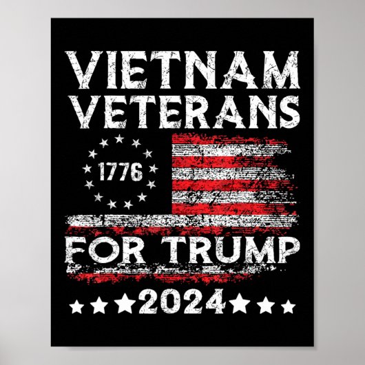 トランプ支持ベトナム退役軍人 2025 アメリカ国旗 4th ポスター (正面)
