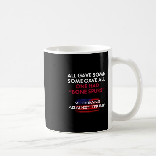 トランプ支持者に対抗するベテランのための不公平な徴兵逃れ骨刺しTシャツ コーヒーマグカップ (右)