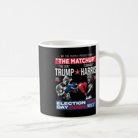 トランプ支持者対決:ドンとハリス同志 コーヒーマグカップ (右)