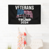 トランプ支持者 2024 アメリカ国旗 退役軍人 お父さん おじいさん 横断幕 (インサイチュ)