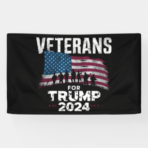 トランプ支持者 2024 アメリカ国旗 退役軍人 お父さん おじいさん 横断幕