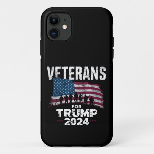 トランプ支持者 2024 アメリカ国旗 退役軍人 お父さん おじいさん Case-Mate iPhoneケース (裏面)