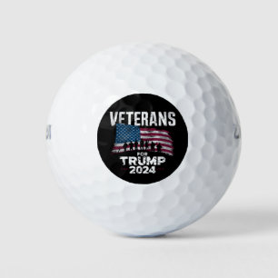 トランプ支持2024アメリカ国旗 退役軍人のパパ・おじいちゃん ゴルフボール