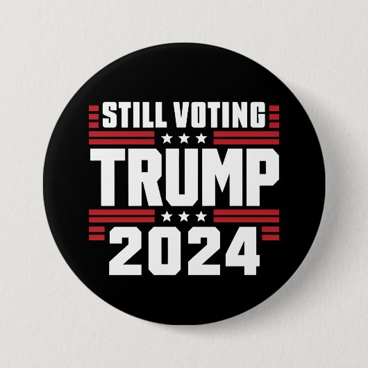 トランプ支持 2024 愛国 アメリカ国旗 缶バッジ (正面)