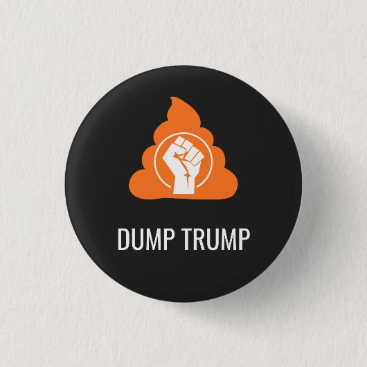 トランプ政権放り投げTシャツ 缶バッジ (正面)