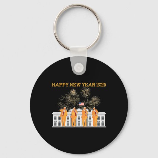 トランプ新年2025ホワイトハウス花火のお祝い キーホルダー (正面)