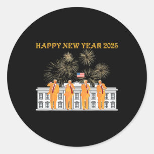 トランプ新年2025ホワイトハウス花火のお祝い ラウンドシール
