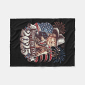 トランプ新年2025愛国馬トランプアメリカン フリースブランケット (正面(横))