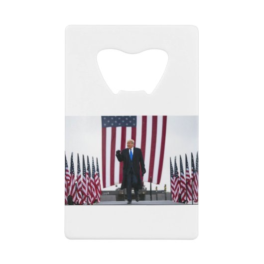 トランプ旗 クレジットカード栓抜き (正面)