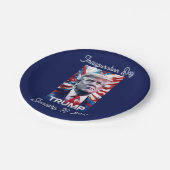 トランプ時計パーティーカスタマイズ可能な愛国的デザイン ペーパープレート (アングル)