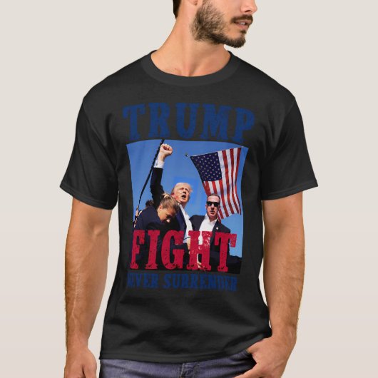 トランプ暗殺未遂2024 – 決して降伏しない Tシャツ (正面)