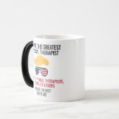 トランプ最高のおもしろいス物理セラピスト モーフィングマグカップ (正面左)
