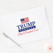 トランプ最高大統領ステッカー 楕円形シール (封筒)