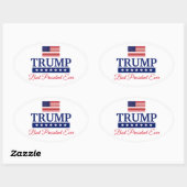 トランプ最高大統領ステッカー 楕円形シール (シート)