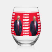 トランプ有罪の評決の茎のないワイングラス ステムなしワイングラス (裏面)